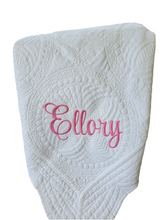 Load image into Gallery viewer, Embroidered Heirloom Baby Quilt - Personalized