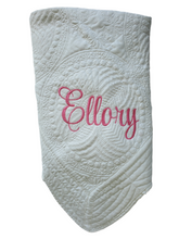 Load image into Gallery viewer, Embroidered Heirloom Baby Quilt - Personalized