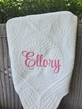 Load image into Gallery viewer, Embroidered Heirloom Baby Quilt - Personalized