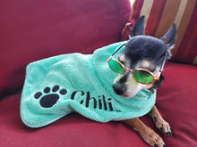 Load image into Gallery viewer, Personalized Embroidered Pet Bath Robe with PawPrint
