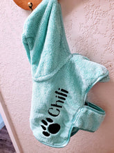 Load image into Gallery viewer, Personalized Embroidered Pet Bath Robe with PawPrint