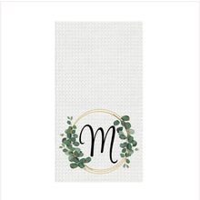Load image into Gallery viewer, Monogram Kitchen Dish Towel, Custom Towel Kitchen Décor, Housewarming Gift, Farmhouse Decor, Hand Towel, Grandma Gift, Mom Gift