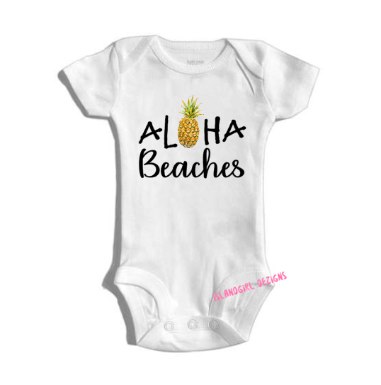 ALOHA BEACHES Baby bodysuit / Onesie® /creeper outfit