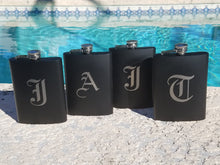 Load image into Gallery viewer, Personalized Engraved Black Matte Flask 8 oz