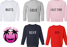 Load image into Gallery viewer, Child's Embroidered Name Valentine's Sweatshirt