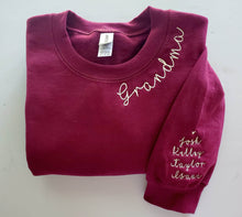 Load image into Gallery viewer, Grandma Custom Embroidered Sweatshirt
