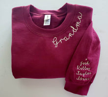 Load image into Gallery viewer, Grandma Custom Embroidered Sweatshirt