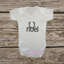 Load image into Gallery viewer, Noel Reindeer Rudolph bodysuit / onesie® /creeper outfit -holiday baby onesie