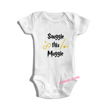 Load image into Gallery viewer, SNUGGLE THIS MUGGLE bodysuit / onesie®/creeper outfit -funny baby onesie Harry Potter