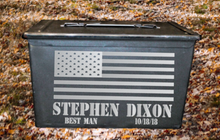 Load image into Gallery viewer, Fat 50 CALIBER AMMO BOX CAN WITH CUSTOM ENGRAVING
