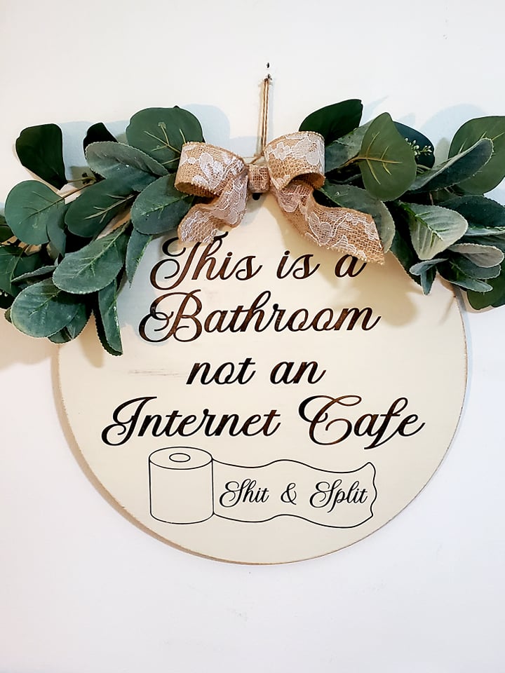 Vinyl Wall Decal This Is A Bathroom Not An Internet Cafe Funny Quote 22 Inch