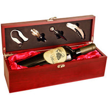Load image into Gallery viewer, Laser Engraved Rosewood Finish Wine Box with Tools