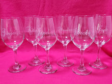 Load image into Gallery viewer, Etched Wine Glass Personalized