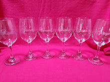 Load image into Gallery viewer, Etched Wine Glass Personalized