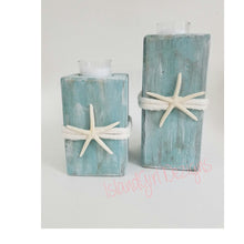 Load image into Gallery viewer, Wooden Beach Starfish Candle Holder