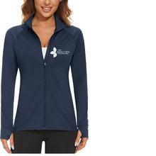 Load image into Gallery viewer, Women's Athletic Lightweight Full Zip Jacket with front logo