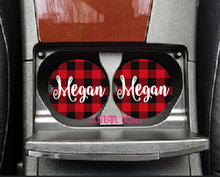 Load image into Gallery viewer, Personalized Buffalo Plaid Ceramic Sandstone Car Coasters