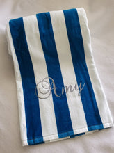 Load image into Gallery viewer, Embroidered Beach Towel, Personalized, Birthday Gift, Graduation Gift, Bridesmaid gift, Monogram beach, Gift for her, Gift for him
