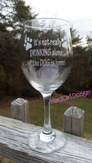 Hand Etched Wine Glass 
