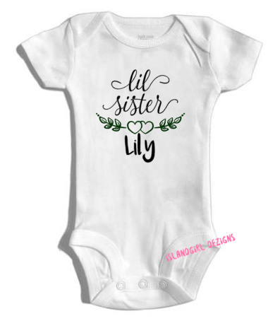 Big & Little Sister Shirts or Baby Bodysuits