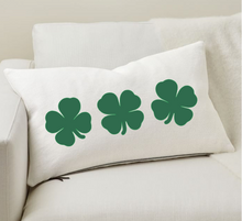 Load image into Gallery viewer, Four Leaf Clover Shamrock Lumbar Pillow
