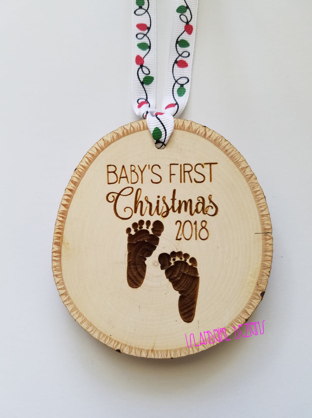 Baby's First Christmas Personalized Wood Slice Ornament
