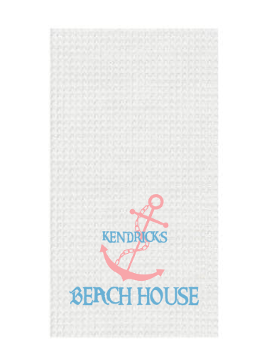 Personalized Beach House Waffle Towel