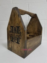 Load image into Gallery viewer, Wooden Engraved BOTTLE CARRIER with Opener Personalized
