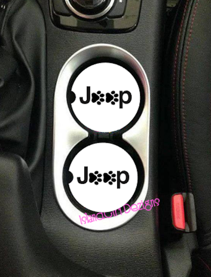 Jeep Paw Print Ceramic Car Coasters