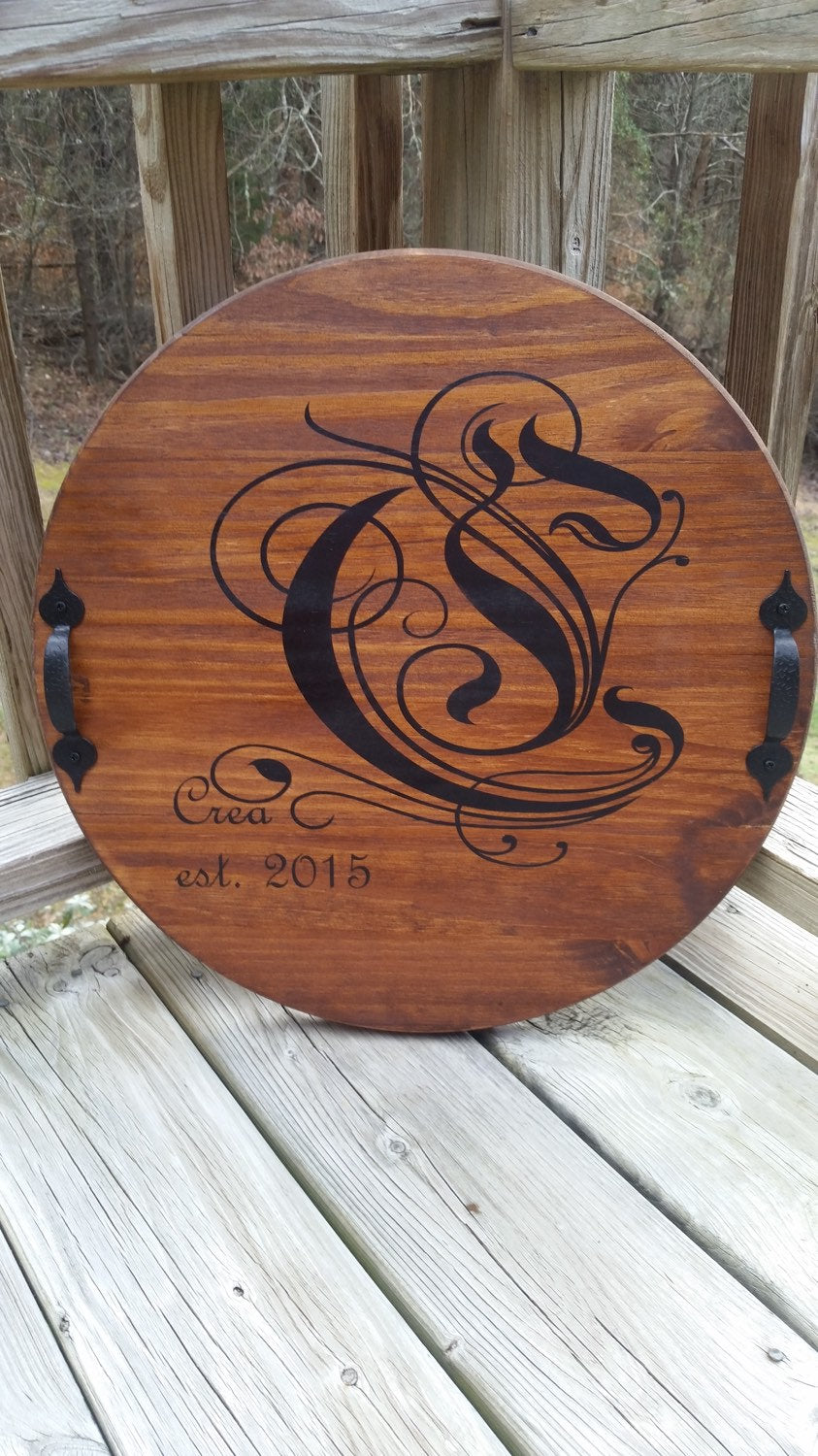 Personalized Wooden TRAY & LAZY SUSAN
