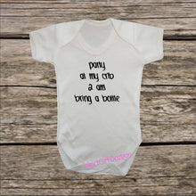 Load image into Gallery viewer, Party at my Crib 2 am Bring a Bottle bodysuit / onesie® outfit / creeper Baby- funny baby onesie
