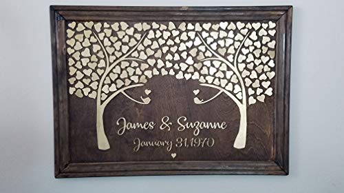 Personalized 3D Wedding Wooden Tree of Hearts Guest Book 