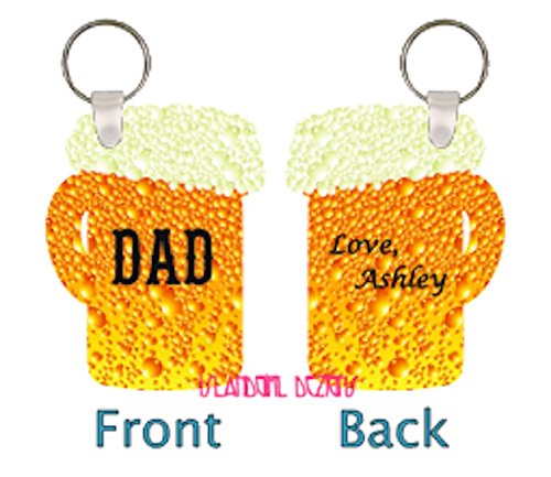 Personalized Beer Stein Keychain with Key Ring