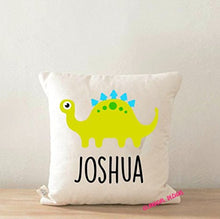 Load image into Gallery viewer, Personalized Dinosaur Pillow Cover~ 16 x 16
