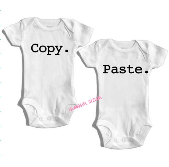 COPY. PASTE. TWINS Cute bodysuit / onesie® outfit / creeper Baby-funny baby onesie