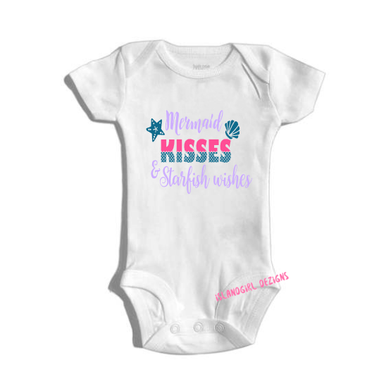 MERMAID KISSES & Starfish Wishes bodysuit / onesie® /creeper outfit -funny baby onesie