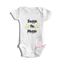 Load image into Gallery viewer, SNUGGLE THIS MUGGLE bodysuit / onesie®/creeper outfit -funny baby onesie Harry Potter
