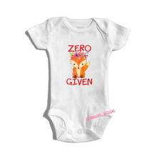 Load image into Gallery viewer, ZERO FOX GIVEN with Flowers bodysuit / onesie® outfit / creeper Baby-funny baby onesie
