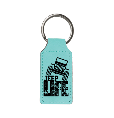 Jeep Life Leatherette Rectangle Keychain