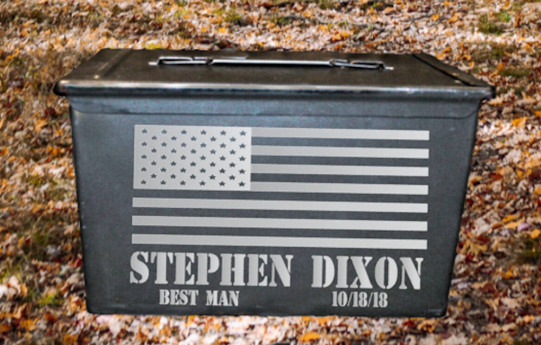 Fat 50 CALIBER AMMO BOX CAN WITH CUSTOM ENGRAVING