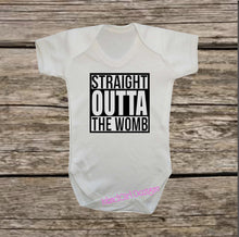 Load image into Gallery viewer, Straight Outta The Womb bodysuit / onesie® outfit / creeper Baby-funny baby onesie
