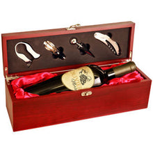 Load image into Gallery viewer, Laser Engraved Rosewood Finish Wine Box with Tools
