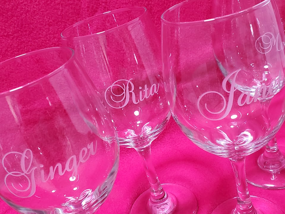 Etched Wine Glass Personalized