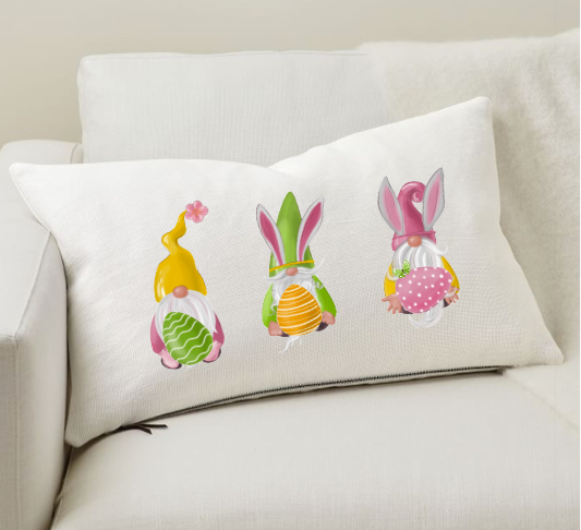 Gnome Easter Lumbar Pillow