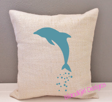 Pillow Cover - DOLPHIN~ 16 x 16