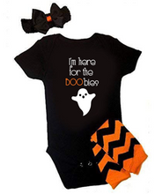 Load image into Gallery viewer, I&#39;m Here for the Boobies Ghost Halloween Onesie Headband Leggings
